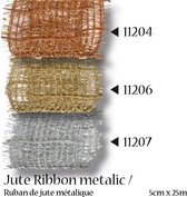 Vaessen Creative Juteband - metallic 5cm 25m zilver
