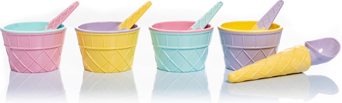 Coupes à glace adaptées à Ninja Creami - 4 pièces Incl. Cuillères - Machine  à crème