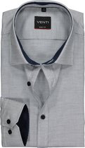 VENTI body fit overhemd - donkerblauw met wit structuur (contrast) - Strijkvriendelijk - Boordmaat: 42