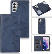 Bookcase Samsung Galaxy S21 Plus | Hoogwaardig Pu Leren Telefoonhoesje | Lederen Wallet Case | Blauw