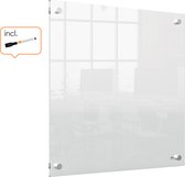 Nobo Draagbaar Wandgemonteerd Mini Whiteboard - 450 x 450 Millimeter - Inclusief Marker - Transparant Acryl