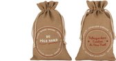 J-Line Zak Kerst Frans Jute Naturel Medium Assortiment Van 2