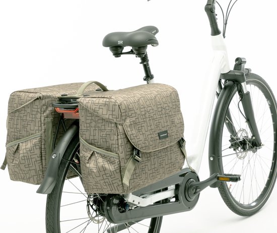 New Looxs Ivy Mondi Joy Dubbele Fietstas MIK - 38 liter - Walnoot Ivy grijs groen van New Looxs — afbeelding 5