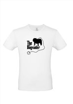 Cadeautip! Honden T-shirt - Dogvader - Bulldog - Wit T-shirt - Maat XL