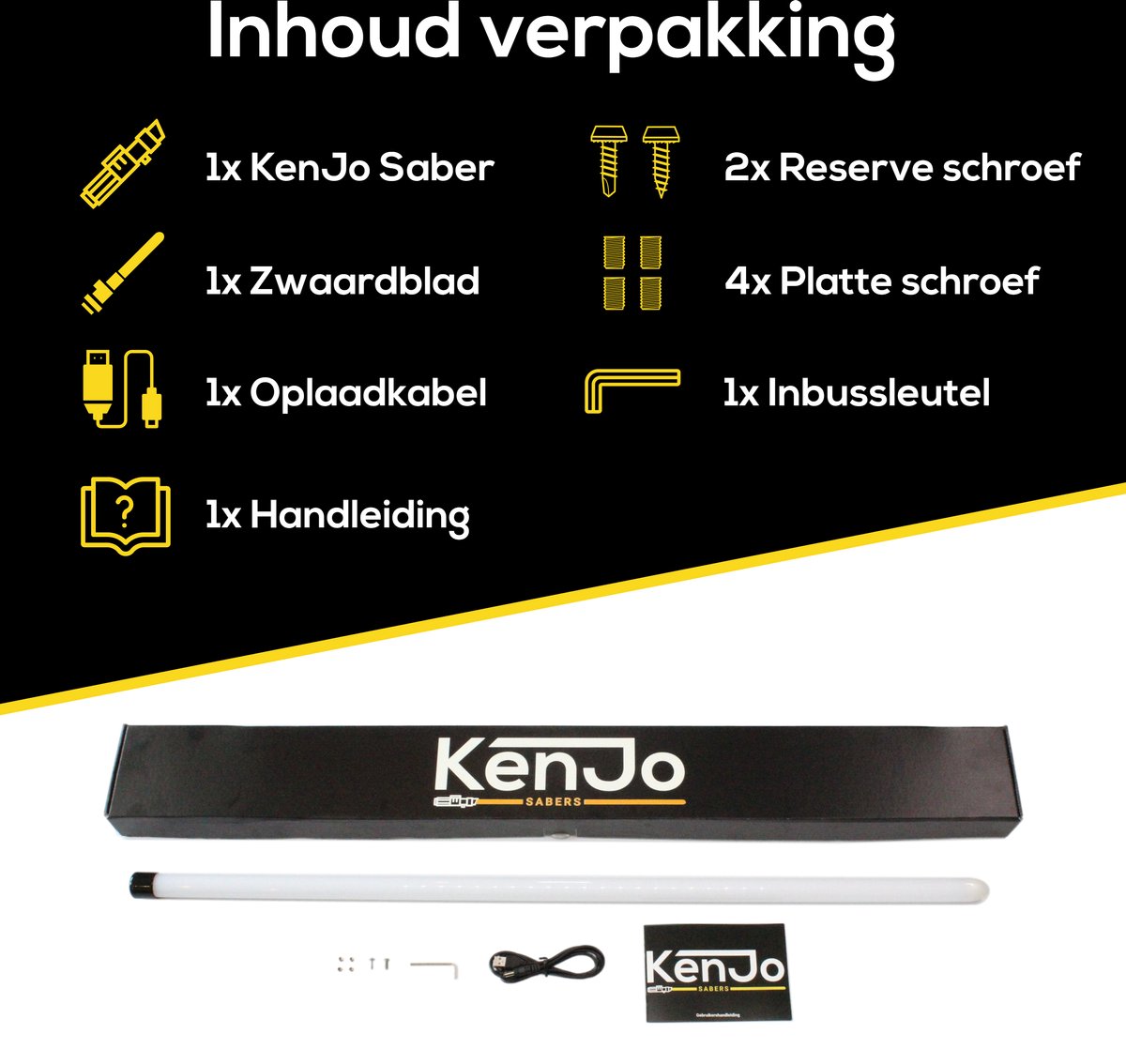 "KenJo Sabers Lightsaber ""Silverlight"" - Lichtzwaard met 10 geluidstypes - Oplaadbaar" — afbeelding 16