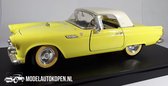 1955 Ford Thunderbird (Geel) (30 cm) 1/18 Road Tough + Luxe Showcase - Modelauto - Modelmotor - Schaalmodel - Miniatuurauto - Miniatuur voertuig