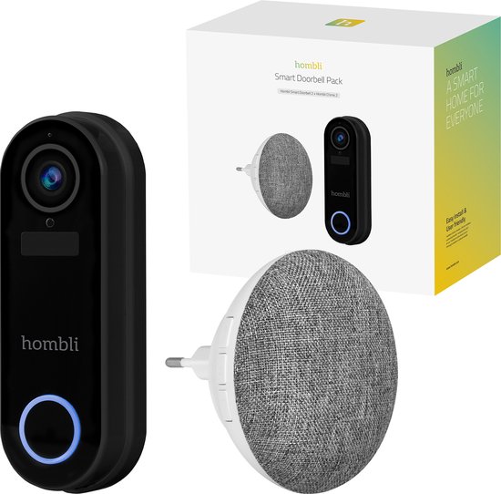 Hombli Smart Doorbell 2 - Zwart - met deurbel gong - WiFi | bol.com