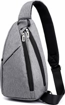 Crossbody Small-Bag! Moderne slingbag met usb poort - Grijs - Stijlvolle multifunctionele schoudertas