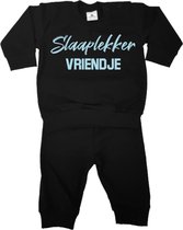 Pyjama jongen met tekst-slaap lekker vriendje-zwart-lichtblauw-Maat 92/98