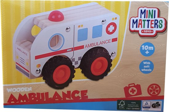 Airco weggooien Worden Mini matters houten voertuig - ambulance - speelgoed auto - 10m+ | bol.com