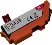 Inktplace Huismerk T2433 Inkt cartridge Magenta / Rood geschikt voor Epson