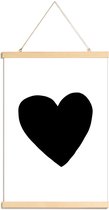JUNIQE - Posterhanger Big Heart -30x45 /Wit & Zwart