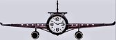 Wall clock metal airplane black 50 cm hoog - wandklok - uurwerk - horloge - industriestijl - vintage - industrieel - klok - muur - metaal - cadeau - geschenk - relatiegeschenk - kerst - nieuw