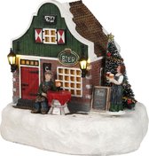 LuVille Kerstdorp Miniatuur Hollands Café - L17,5 x B16,5 x H17,5 cm