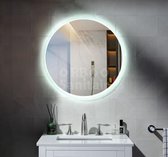 Badkamerspiegel rond 60 cm LED-verlichting rondom dimbaar en spiegelverwarming Perla