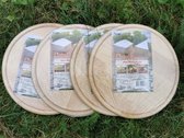 Set van 4 ronde snijplanken - tapasplanken-broodplankjes in natuur berkenhout