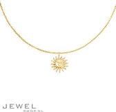 Gold Sun Ketting | Ketting Zon | Gouden Ketting | Ketting zonnebedel | Zonnetje Goud | Cadeau Dames | Ketting Oorbel Armband Earcuff Ring | Cadeau vriendin | Valentijnsdag Cadeau | Happy Vale