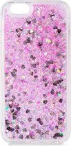 Iphone 6 / 6S Telefoonhoesje - Hard Case - Roze Glitter Hartjes