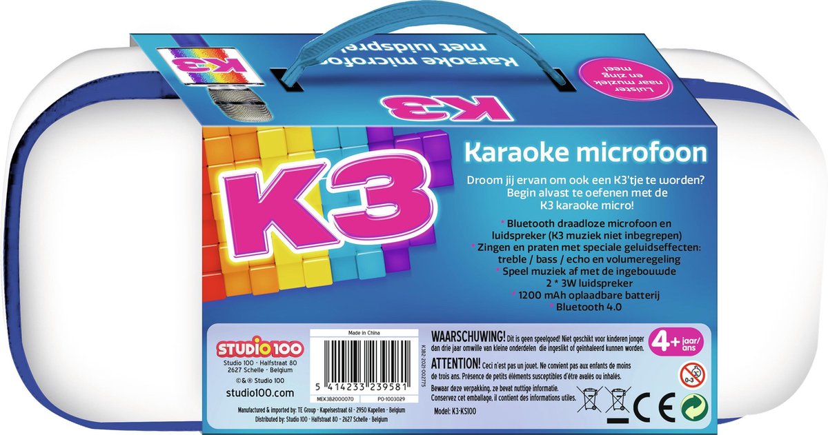 K3 speelgoedmicrofoon - karaoke microfoon - met ingebouwde luidspreker |  bol.com