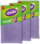 QWIKR Microvezeldoekjes XXL – Schoonmaakdoekjes - Reinigingsdoekjes - Voordeelverpakking (set van 3) – XXL formaat - ideaal voor de grote klussen - Microvezeldoeken