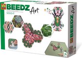SES Beedz Art - Hex tiles Botanisch - 5000 strijkkralen - collage met strijkkralen en foto's - complete set met grondplaten en fotostickers