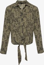 Jazlyn geknoopte dames blouse dot - Groen - Maat S