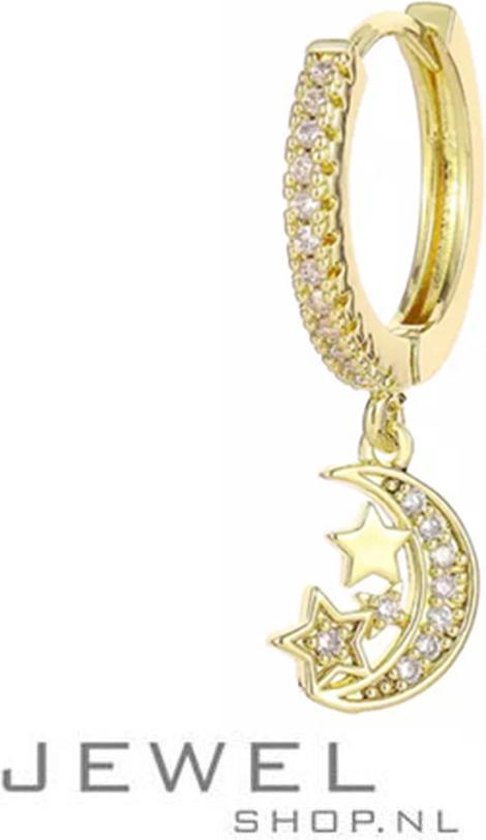 Oorbel met parel en ketting - goud - STUDIO Ivana van der Ende