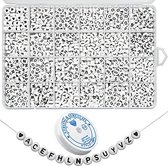 1200 ronde witte acryl kralen alfabet letter kralen
