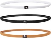 Robey - Headband - 3 stuks - Zwart, wit en goud - Haarbandjes