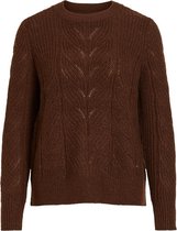 OBJECT OBJNOVA STELLA L/S KNIT PULLOVER Chicory Coffee Dames Trui - Maat S