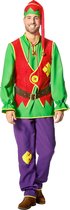 Wilbers - Dwerg & Kabouter Kostuum - Kabouter In Je Tuin - Man - rood,groen,paars - Maat 60 - Carnavalskleding - Verkleedkleding