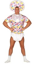 Guirca - Grote Baby Kostuum - Elke Vent Is Een Grote Baby - Man - multicolor - Maat 48-50 - Carnavalskleding - Verkleedkleding