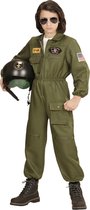 Widmann - Leger & Oorlog Kostuum - Gevechtspiloot Cruising Altitude - Jongen - groen - Maat 140 - Carnavalskleding - Verkleedkleding