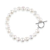 PROUD PEARLS® Klassieke barok parelarmband met zilveren sluiting