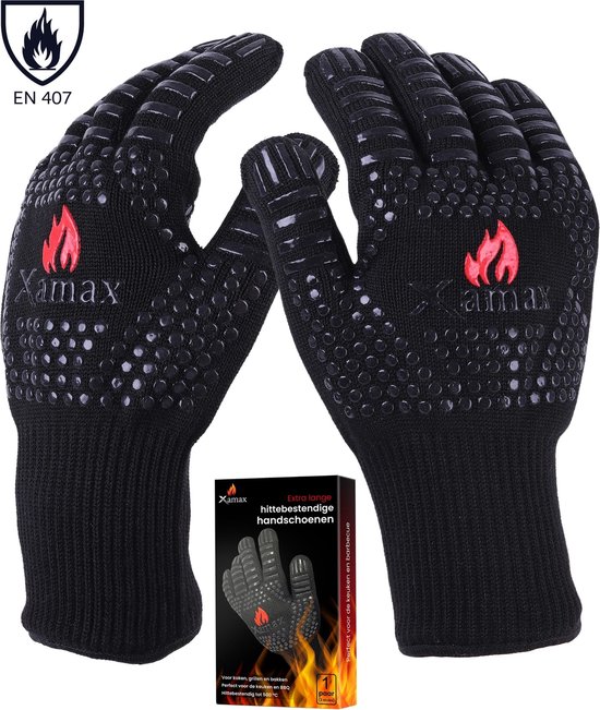 Xamax BBQ handschoenen - Ovenwanten - Ovenhandschoenen - Hittebestendige handschoen - bbq accesoires - tot 500°C - 1 Paar