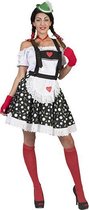 Funny Fashion - Boeren Tirol & Oktoberfest Kostuum - Ischgl Tiroler Edelweiss Rok En Bretels - Vrouw - Zwart, Wit / Beige - Maat 44-46 - Bierfeest - Verkleedkleding