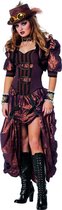 Wilbers - Steampunk Kostuum - Dark Steampunk Luxe - Vrouw - bruin - Maat 46 - Carnavalskleding - Verkleedkleding