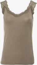 Jazlyn dames singlet met kant - Groen - Maat XXL