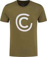 Colmar Colmar Shirt T-shirt - Mannen - olijfgroen - wit