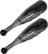 2x stuks speelgoed wapens plastic knuppels van 52 cm - Horror/halloween/holbewoners of ridder thema feestje