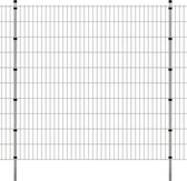 Everest Dubbelstaafmatten en palen 2008x2030 mm 24 m zilverkleurig