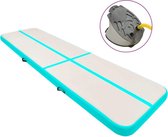 Everest Gymnastiekmat met pomp opblaasbaar 600x100x20 cm PVC groen