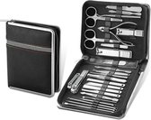 NCPS Professionele Manicure Set / Pedicure Set | 26-Delig | Opbergetui | Reisset | Nagelschaar | Nagelknipper | Nagelverzorging | Voor Mannen en Vrouwen | Zwart