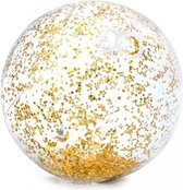 strandbal Glitter 51 cm transparant goud