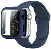 Apple Watch Serie 4 (44mm) Siliconen Bandje & Screenprotector met Behuizing - Blauw