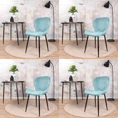 Giulia eetkamerstoel velvet - stoel - velours - petrolblauw - set van 4