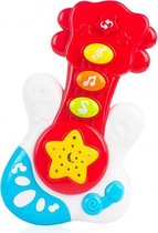 elektrische speelgoedgitaar junior 18 cm rood/wit