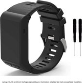 Zwart Siliconen Bandje voor Vivoactive HR – black rubber smartwatch strap – Maat: zie producttekst
