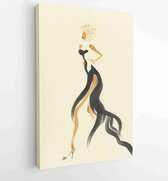 Canvas schilderij - Elegant lady. fashion illustration. watercolor painting -  Productnummer 1751083631 - 115*75 Vertical