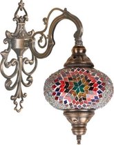 Handgemaakte Turkse wandlamp multicolour Oosterse Mozaïek Marokkaanse lamp